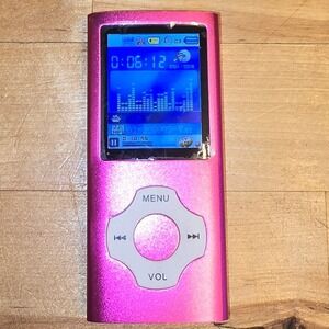 Pink Portable MP3 Player with Color LCD Screen TF Card Slot and Voice Recorder